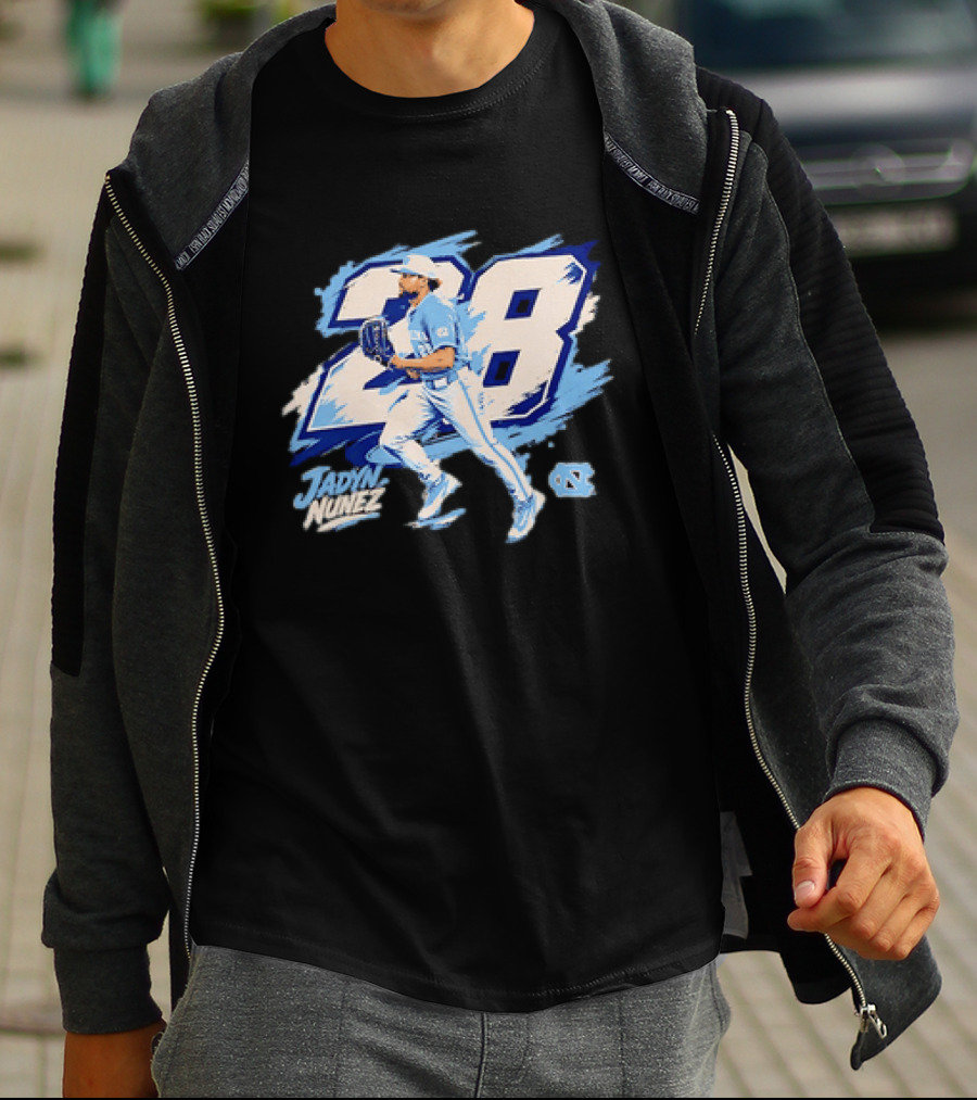 Jadyn Nunez No 28 North Carolina Tar Heels Baseball Player T-Shirt