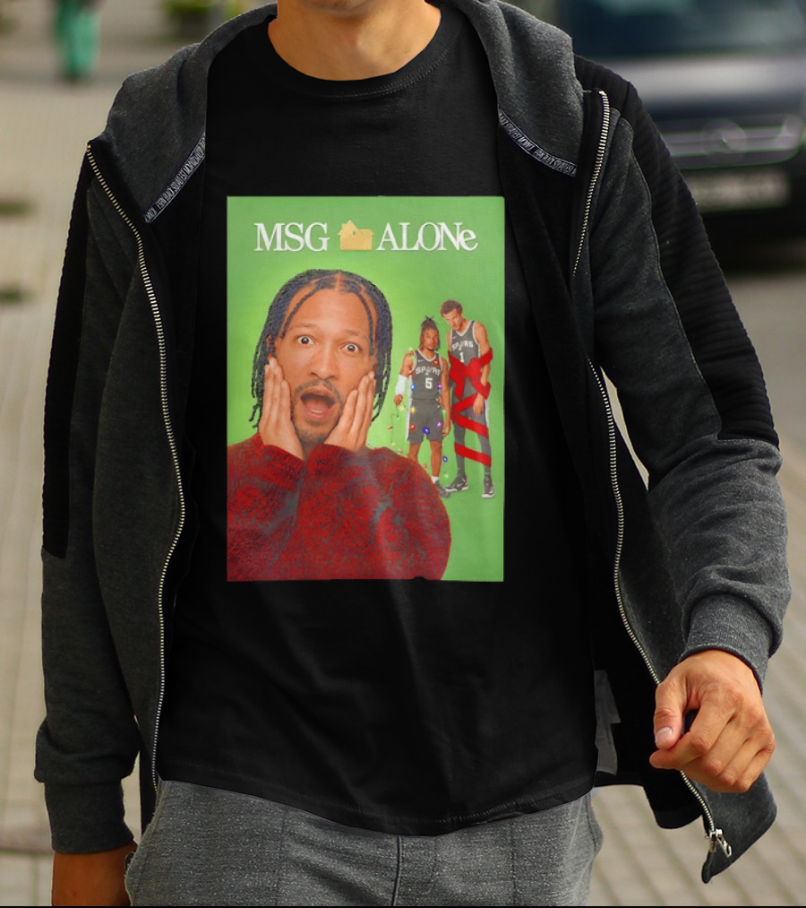 MSG ALONe Jalen Brunson Victor Wembanyama New York Knicks Home Alone NBA Basketball Spurs T-Shirt