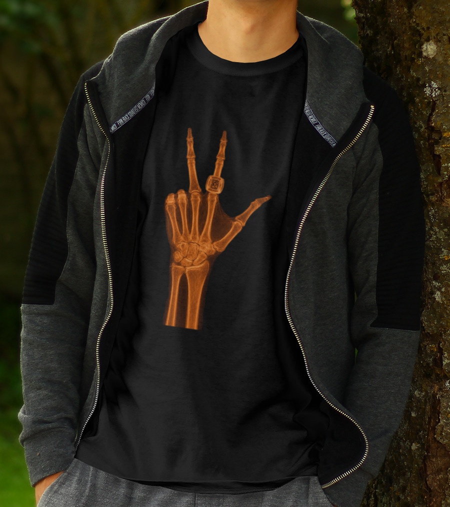 Jalen Brunson X Ray Peace Gesture With Championship Ring T-Shirt
