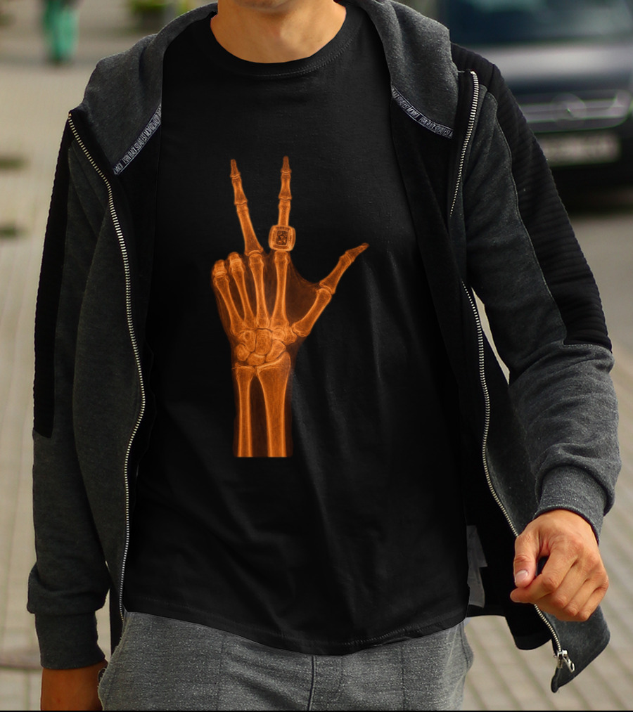 Jalen Brunson X Ray Peace Gesture With Championship Ring T-Shirt