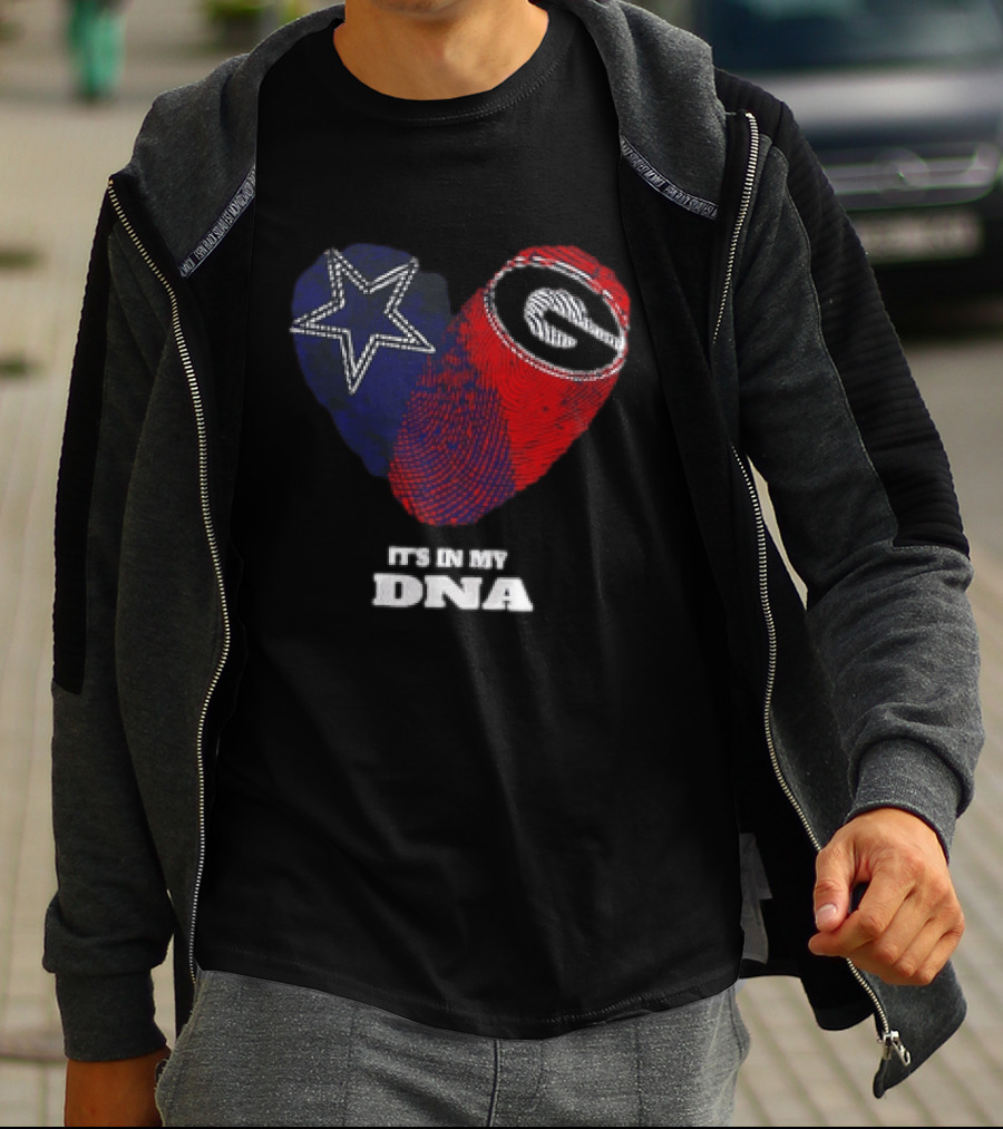 Dallas Cowboys Georgia Bulldogs Heart It's In My DNA T-Shirt