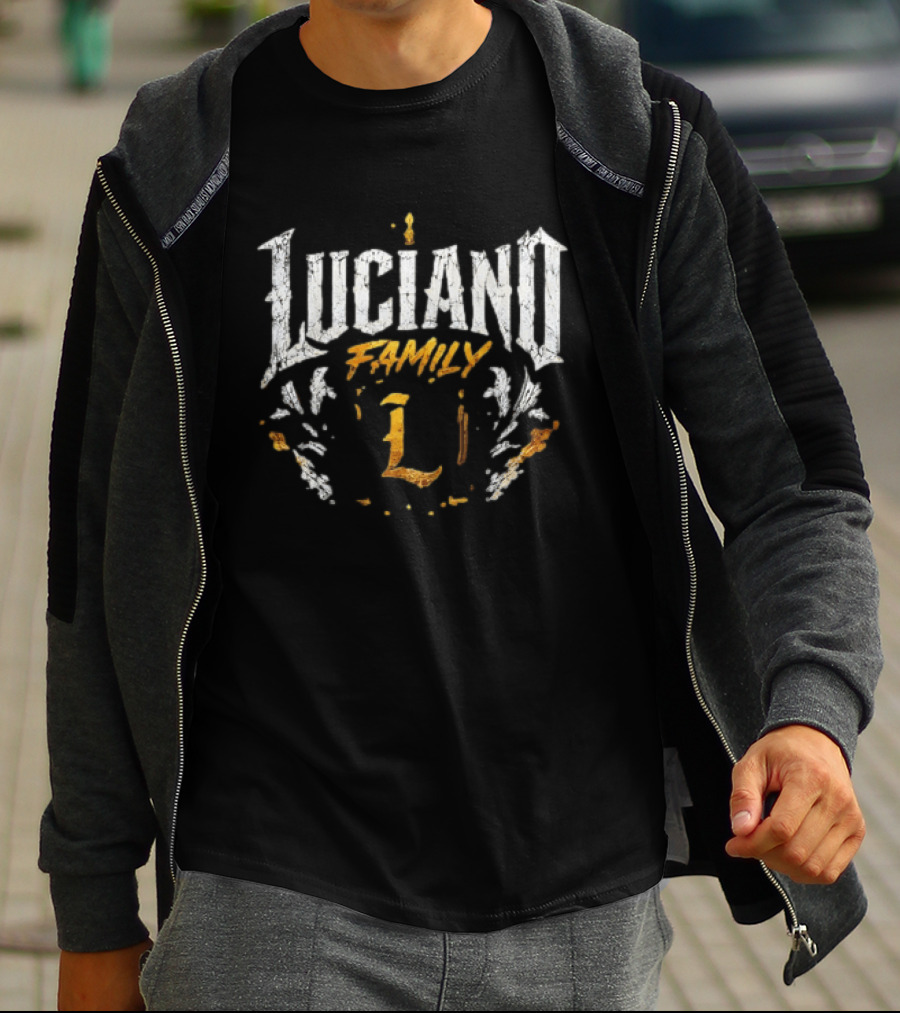 Luciano Family Gold Crown Shield L Monogram Regal T-Shirt