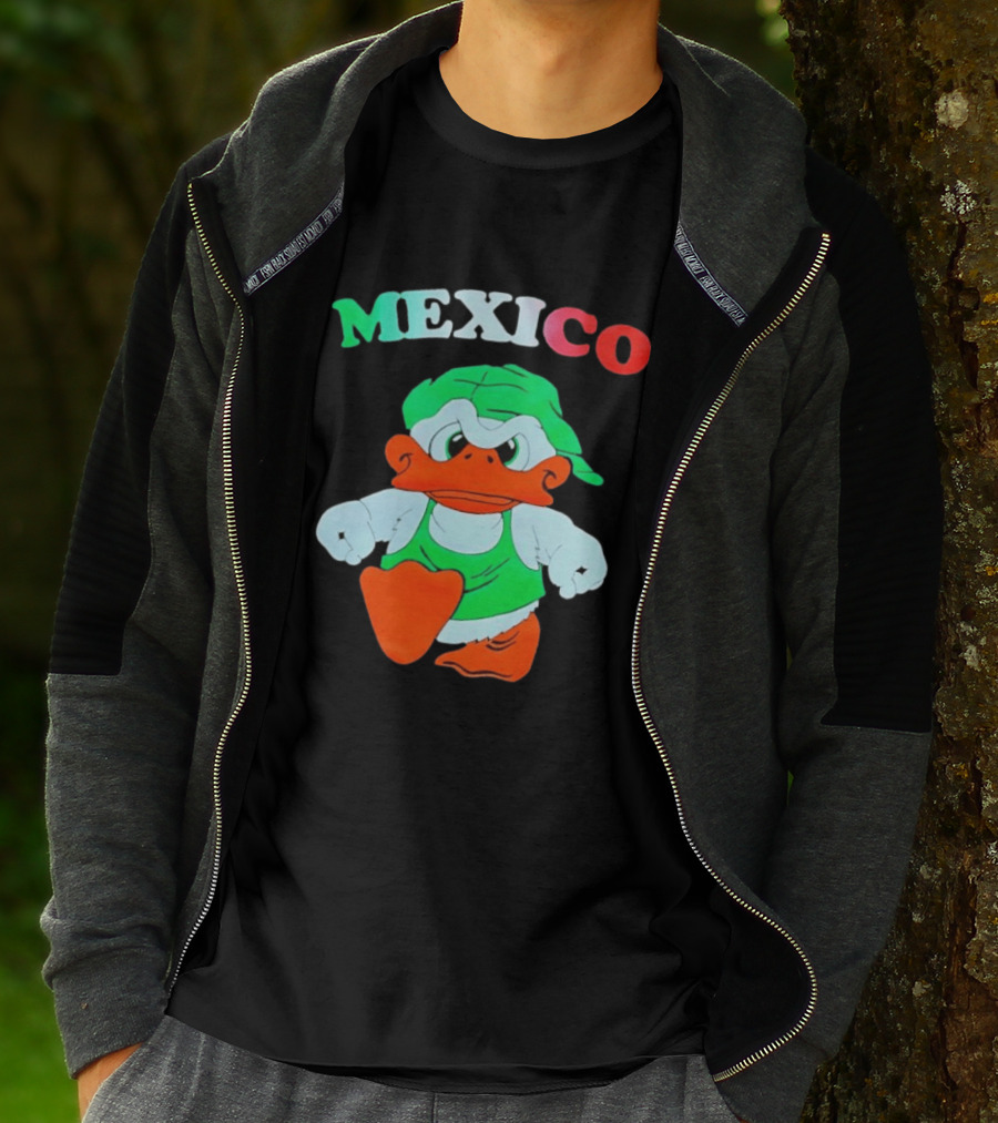 Mexico Duck Cartoon Green Outfit T-Shirt