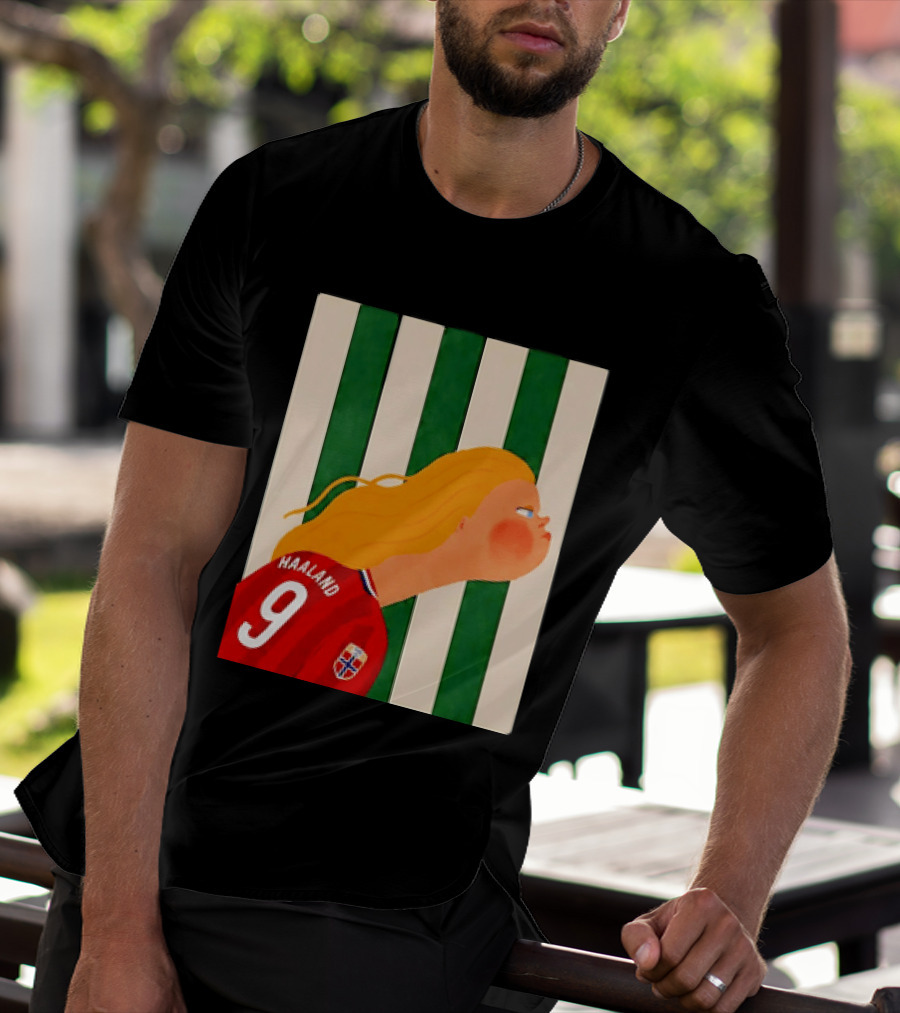 Erling Haaland No 9 Norway National Team Cartoon T-Shirt