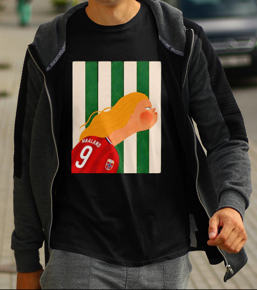 Erling Haaland No 9 Norway National Team Cartoon T-Shirt