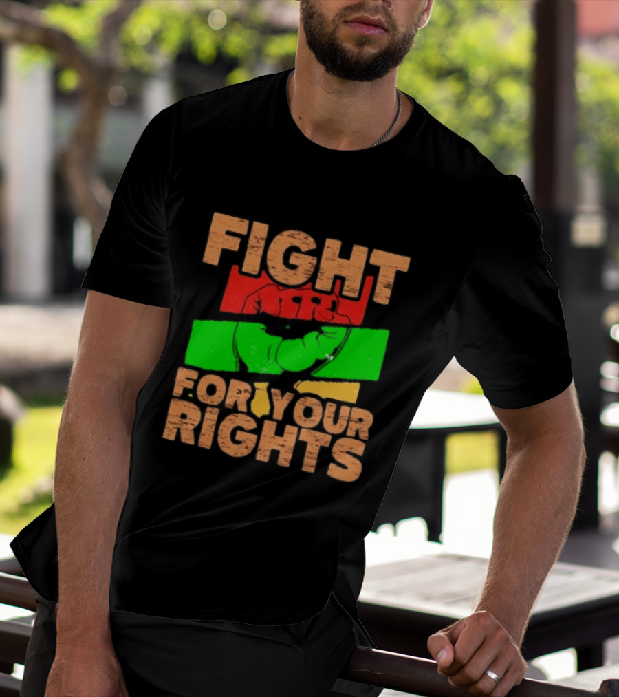 Fist Emblem Fight For Your Rights Multicolor T-Shirt