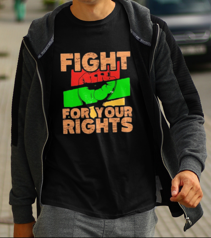 Fist Emblem Fight For Your Rights Multicolor T-Shirt