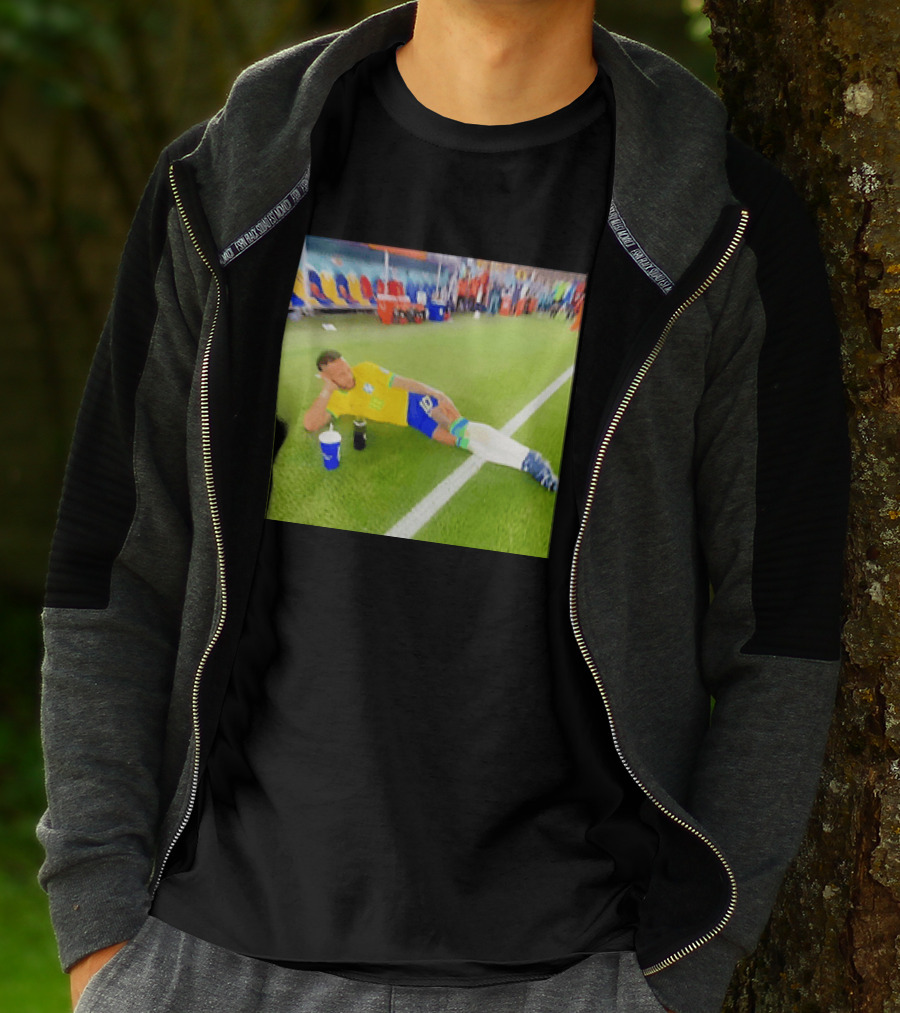 Neymar Jr Brazil Number 10 Relaxing Pitch Meme Iconic Soccer Moment T-Shirt