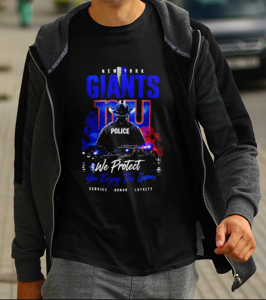 New York Giants Police We Protect You Enjoy The Game Service Honor Loyalty T-Shirt