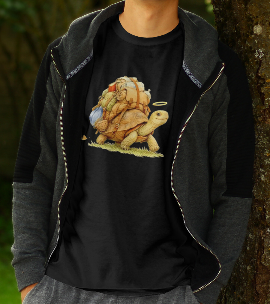 Traveling Turtle Backpack Adventure Halo T-Shirt