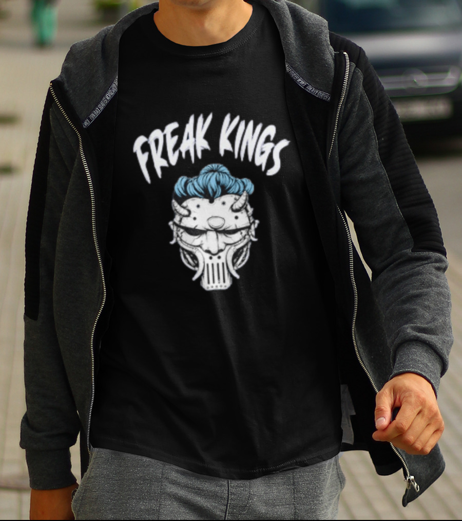 Freak Kings Horned Mask With Blue Hair Wyatt Russell Jackson T-Shirt