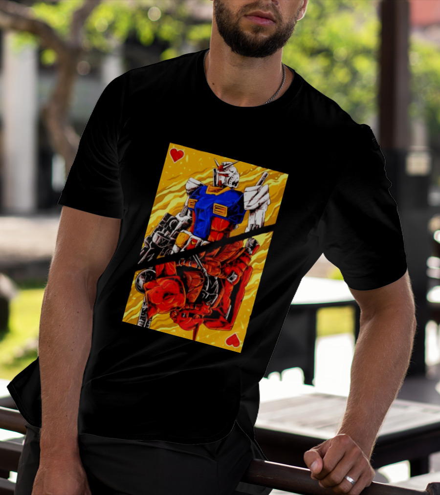 RX 78 2 Gundam Mobile Suit King Of Hearts Playing Card T-Shirt