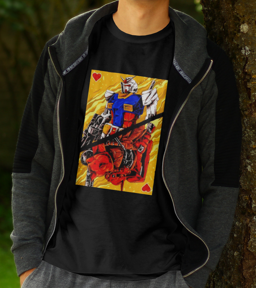 RX 78 2 Gundam Mobile Suit King Of Hearts Playing Card T-Shirt