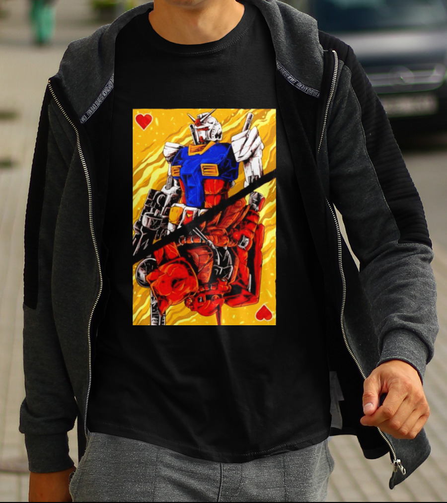 RX 78 2 Gundam Mobile Suit King Of Hearts Playing Card T-Shirt