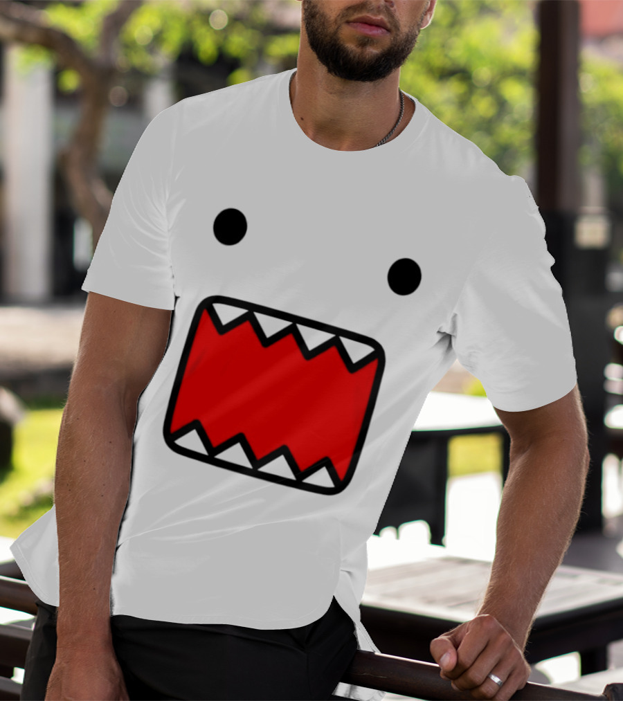 Domo Face Red And Pink Contrast T-Shirt