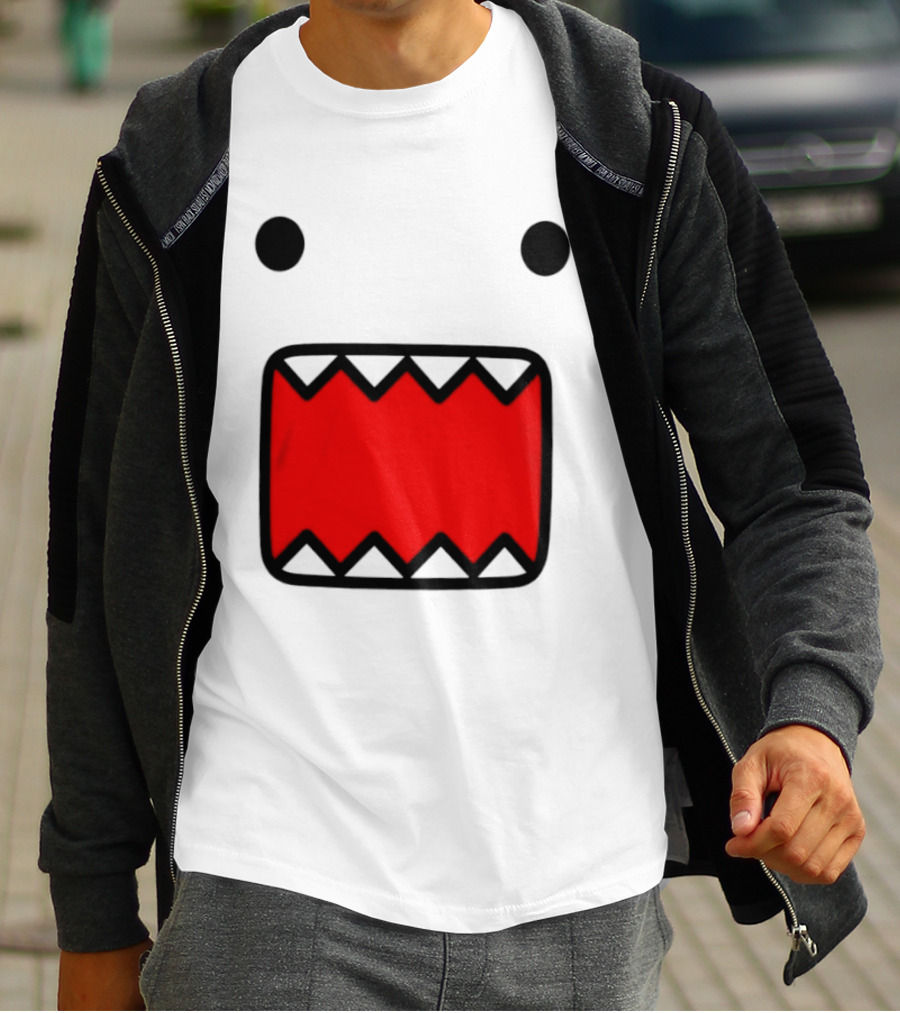 Domo Face Red And Pink Contrast T-Shirt