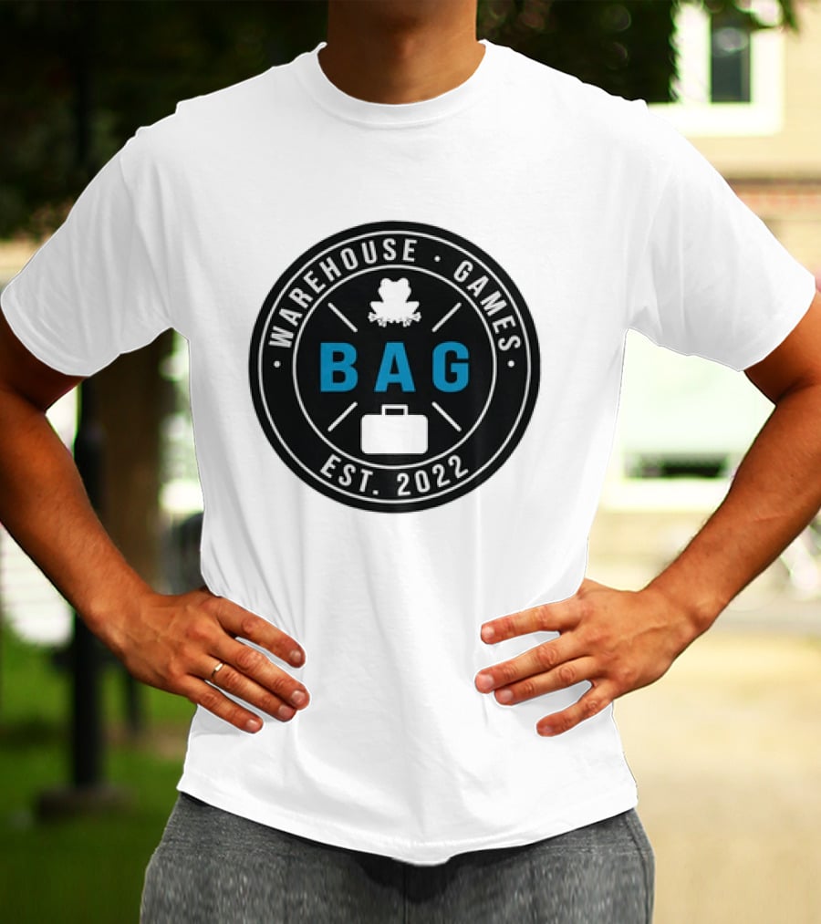 Warehouse Games Frog Briefcase BAG Est 2022 T-Shirt