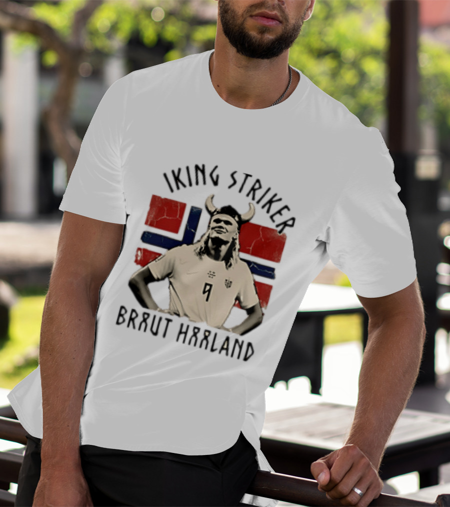 Braut Haaland Viking Striker Norway Flag T-Shirt