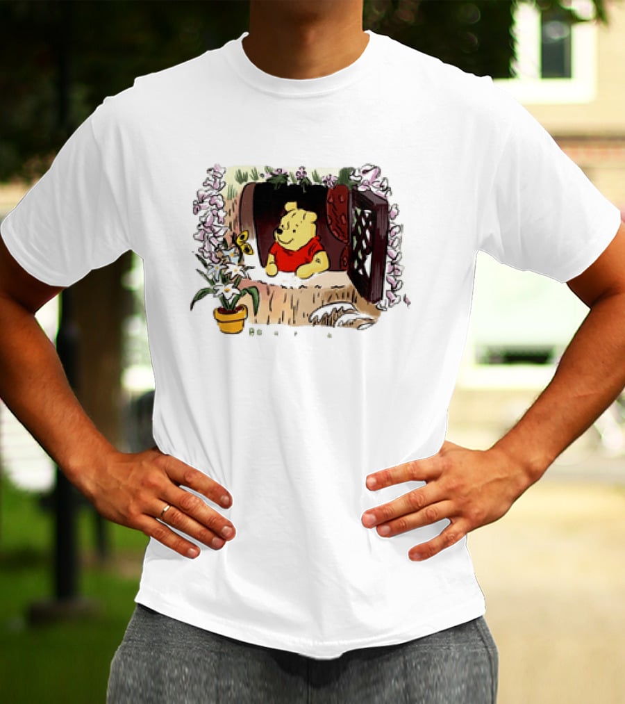 Winnie The Pooh Breathe It's A New Day Inspirational Morning Window Scene T-Shirt