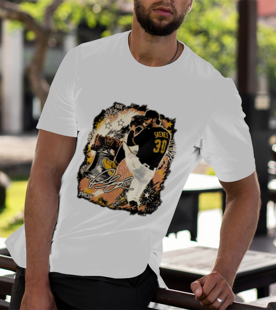 Pittsburgh Pirates Paul Skenes 30 MLB Players All Star Philly Collaboration Liberty Bell Fireworks T-Shirt