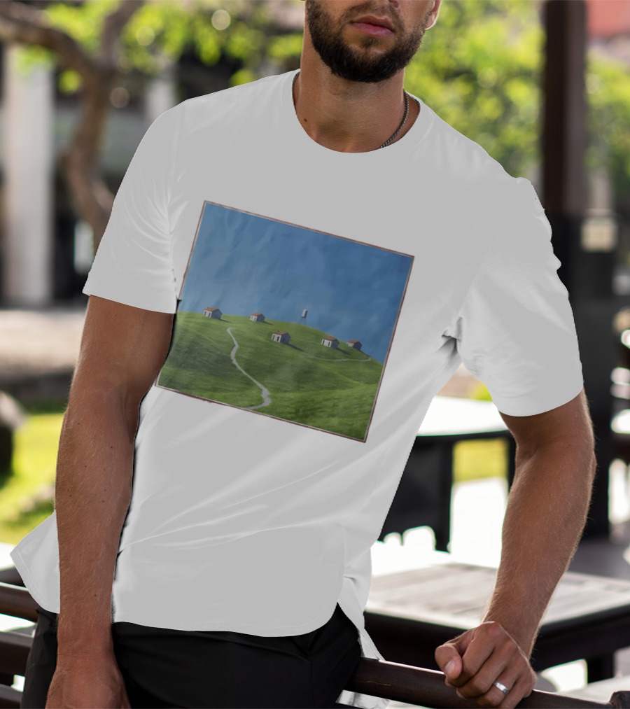 I Would Rather Be Here Btw Backrooms Level 94 Green Hills And Houses T-Shirt