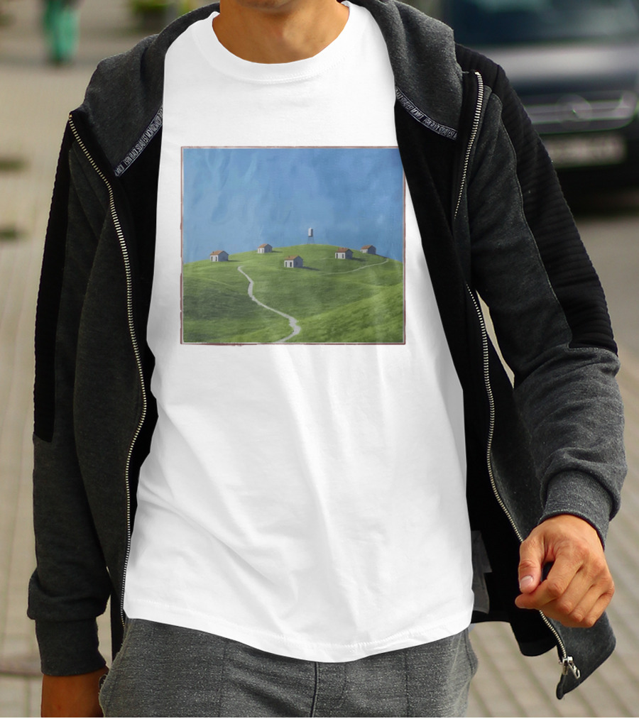 I Would Rather Be Here Btw Backrooms Level 94 Green Hills And Houses T-Shirt