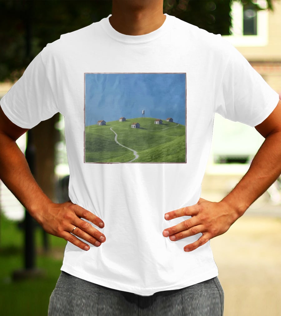 I Would Rather Be Here Btw Backrooms Level 94 Green Hills And Houses T-Shirt