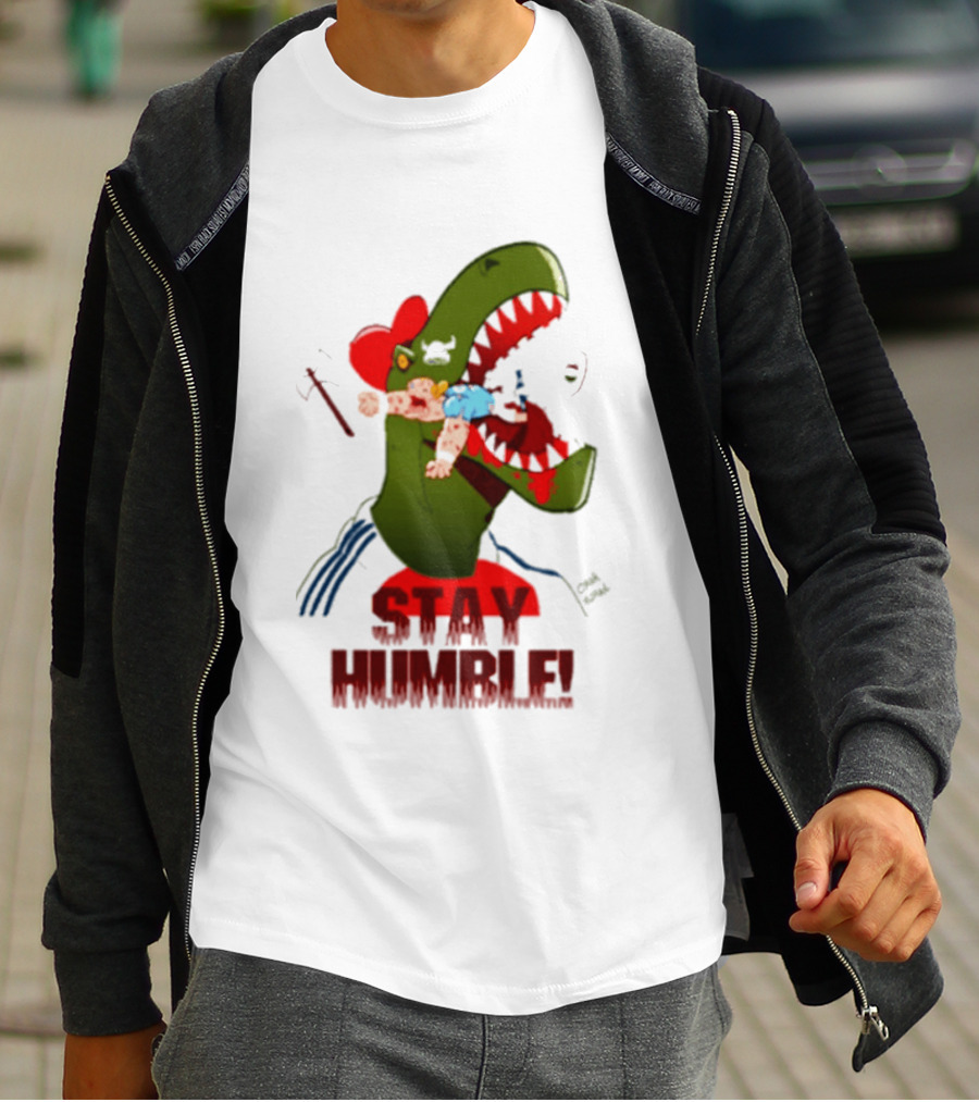 Stay Humble Rex Eating Person Dinosaur T-Shirt