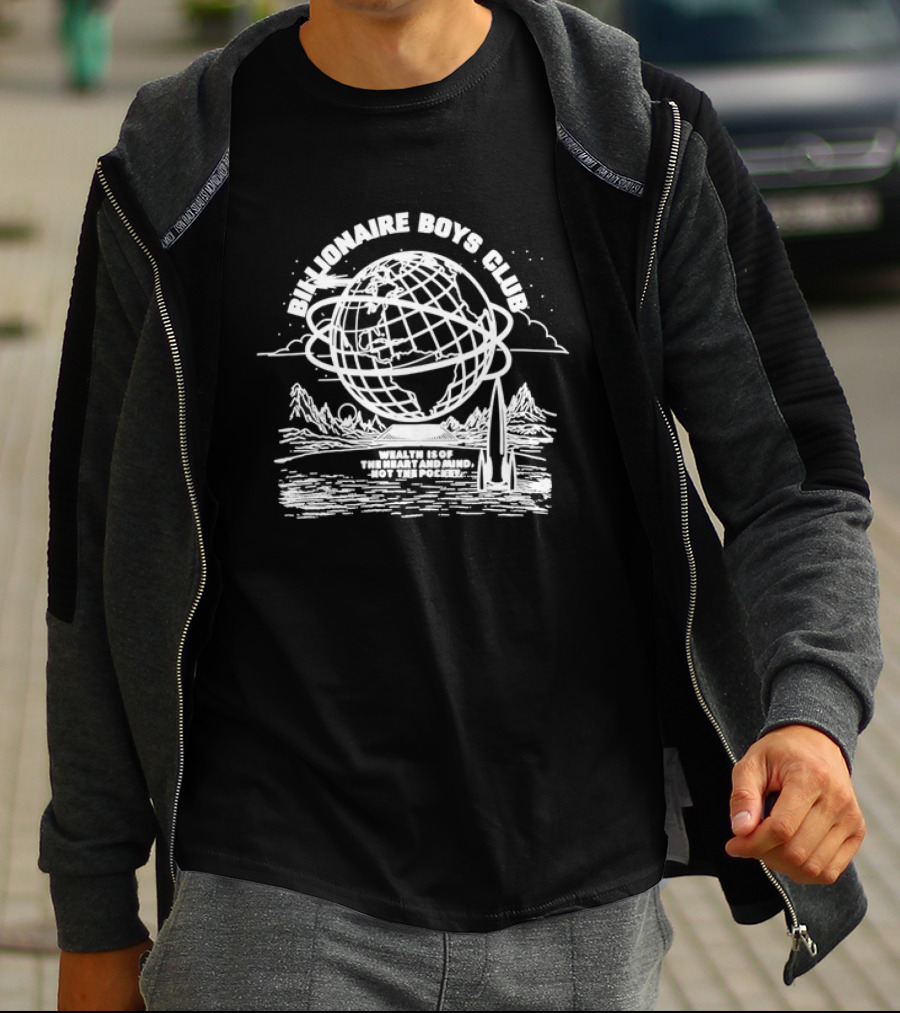 Billionaire Boys Club Earth Orbit Rocket Wealth Heart Mind Not Pocket T-Shirt
