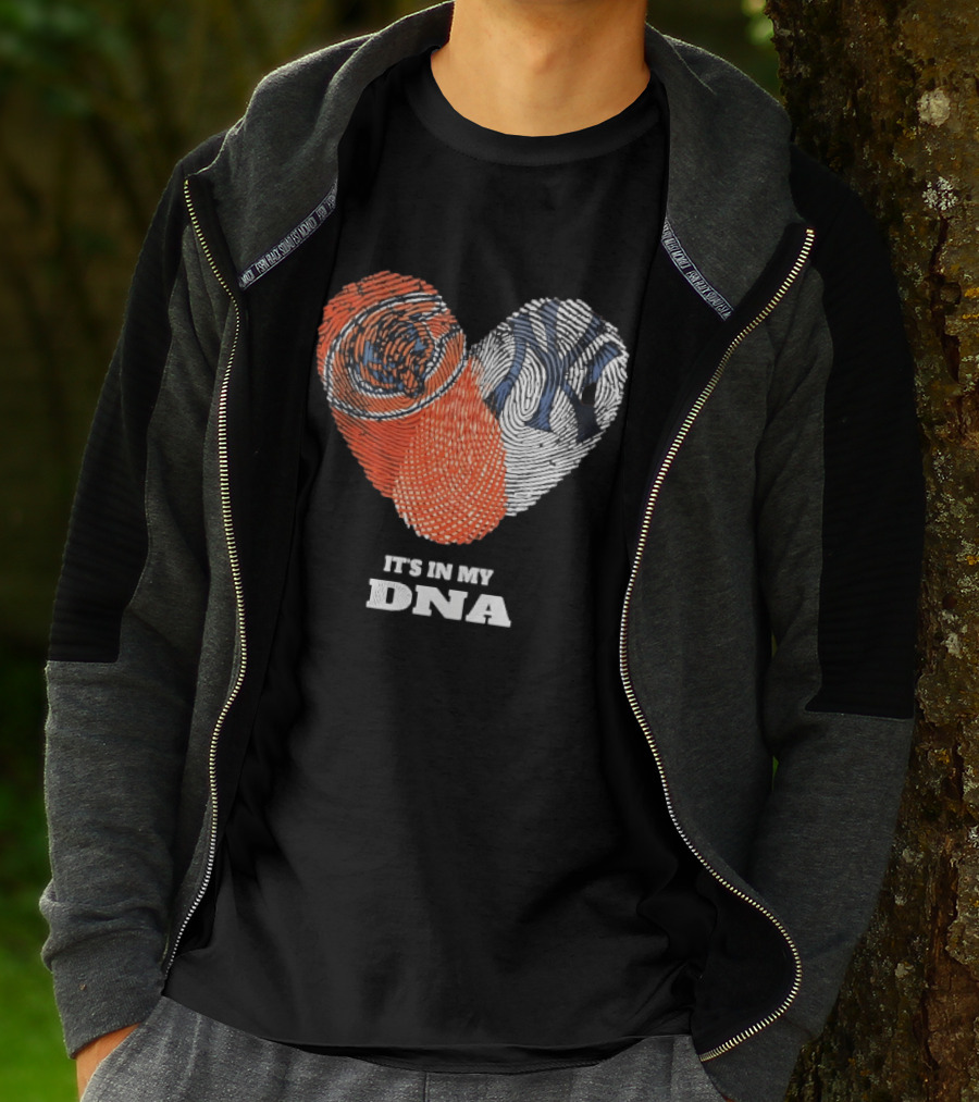 It's In My DNA New York Yankees Baseball Fingerprint Heart T-Shirt