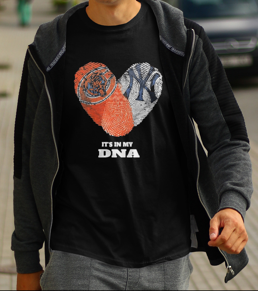 It's In My DNA New York Yankees Baseball Fingerprint Heart T-Shirt