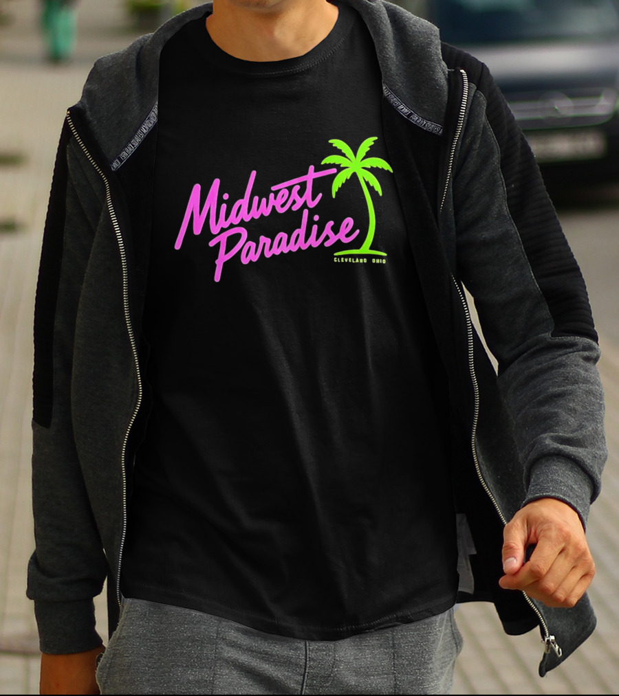 Midwest Paradise Cleveland Ohio Palm Tree T-Shirt