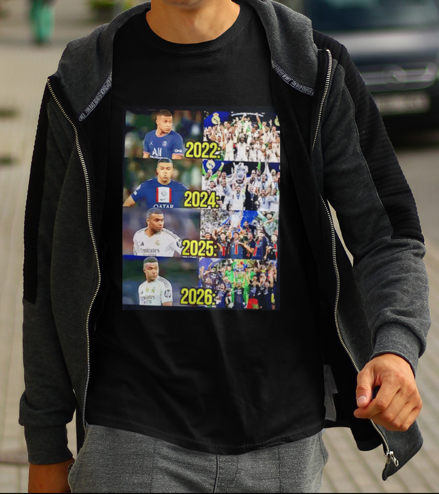 Kylian Mbappé PSG 2022 Qatar 2024 Real Madrid Emirates 2025 2026 Career Moments T-Shirt