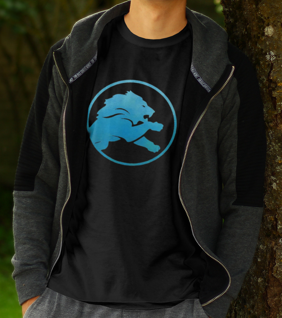 Detroit Lions Roaring Blue Iconic Circle T-Shirt