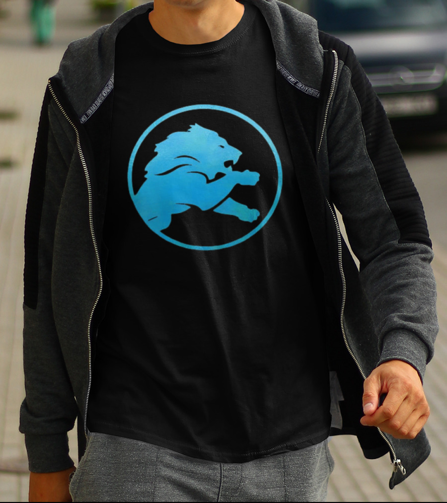 Detroit Lions Roaring Blue Iconic Circle T-Shirt
