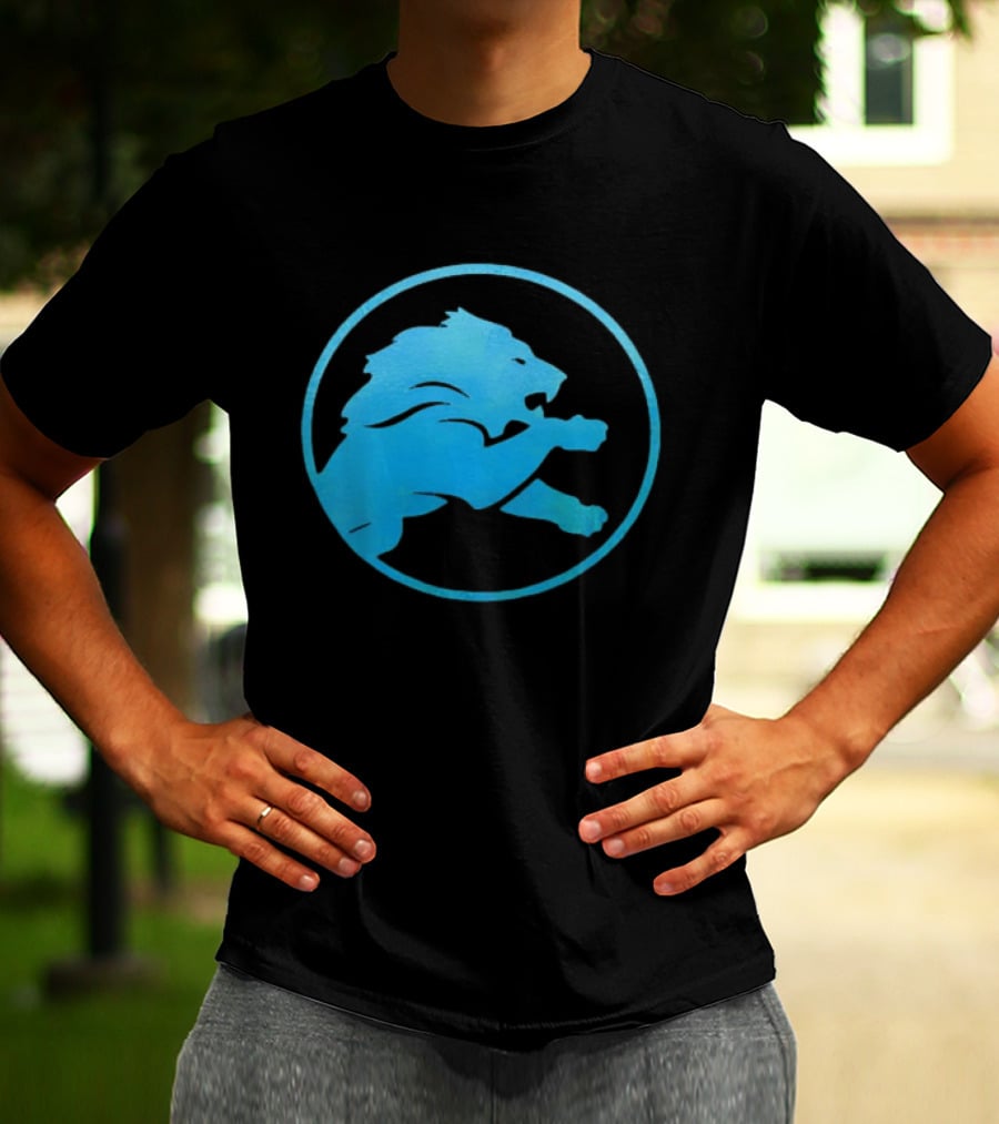 Detroit Lions Roaring Blue Iconic Circle T-Shirt