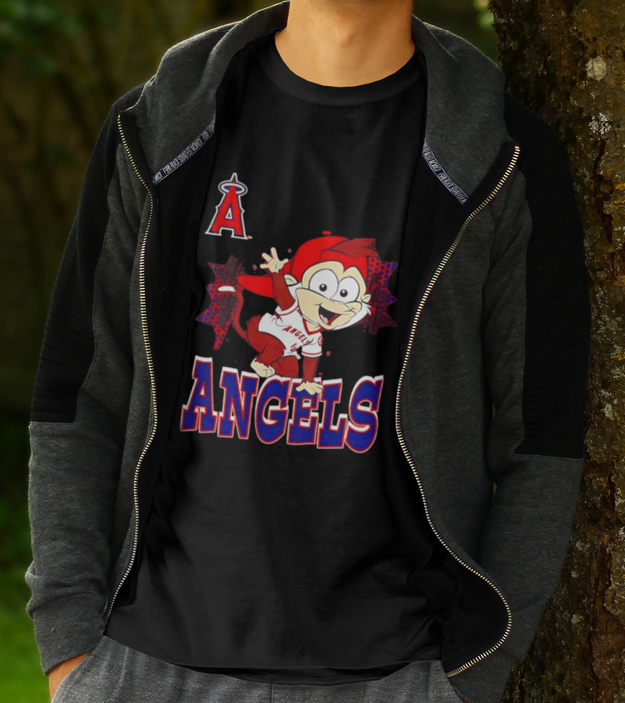 LAA Angels Rally Monkey Waving Hand Classic Sports Fan T-Shirt
