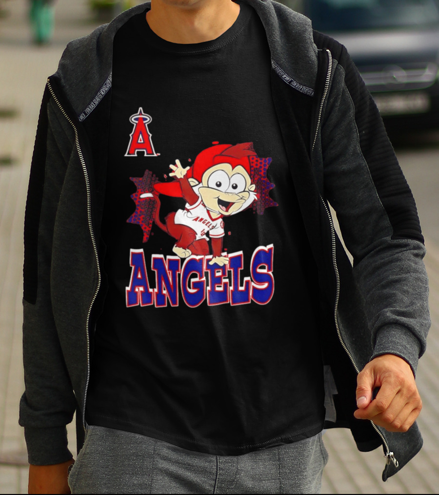 LAA Angels Rally Monkey Waving Hand Classic Sports Fan T-Shirt