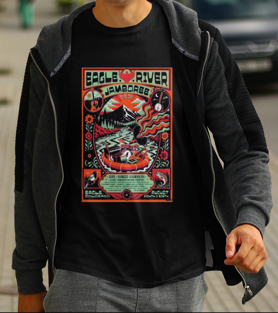 Eagle River Jamboree 2026 In Eagle Colorado August 8th And 9th Featuring Ripe Robert Randolph And Daniel Donato's Cosmic Country T-Shirt