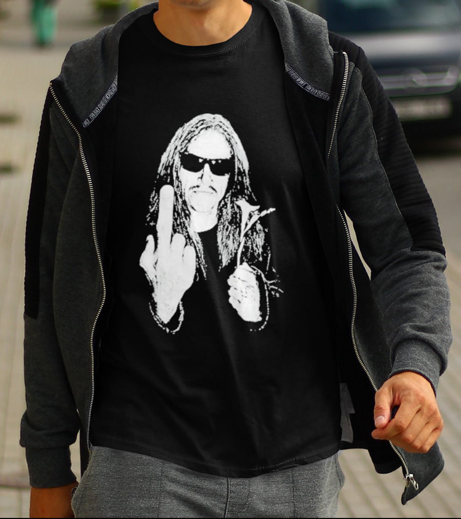 Lemmy Kilmister Middle Finger Flower Motorhead T-Shirt