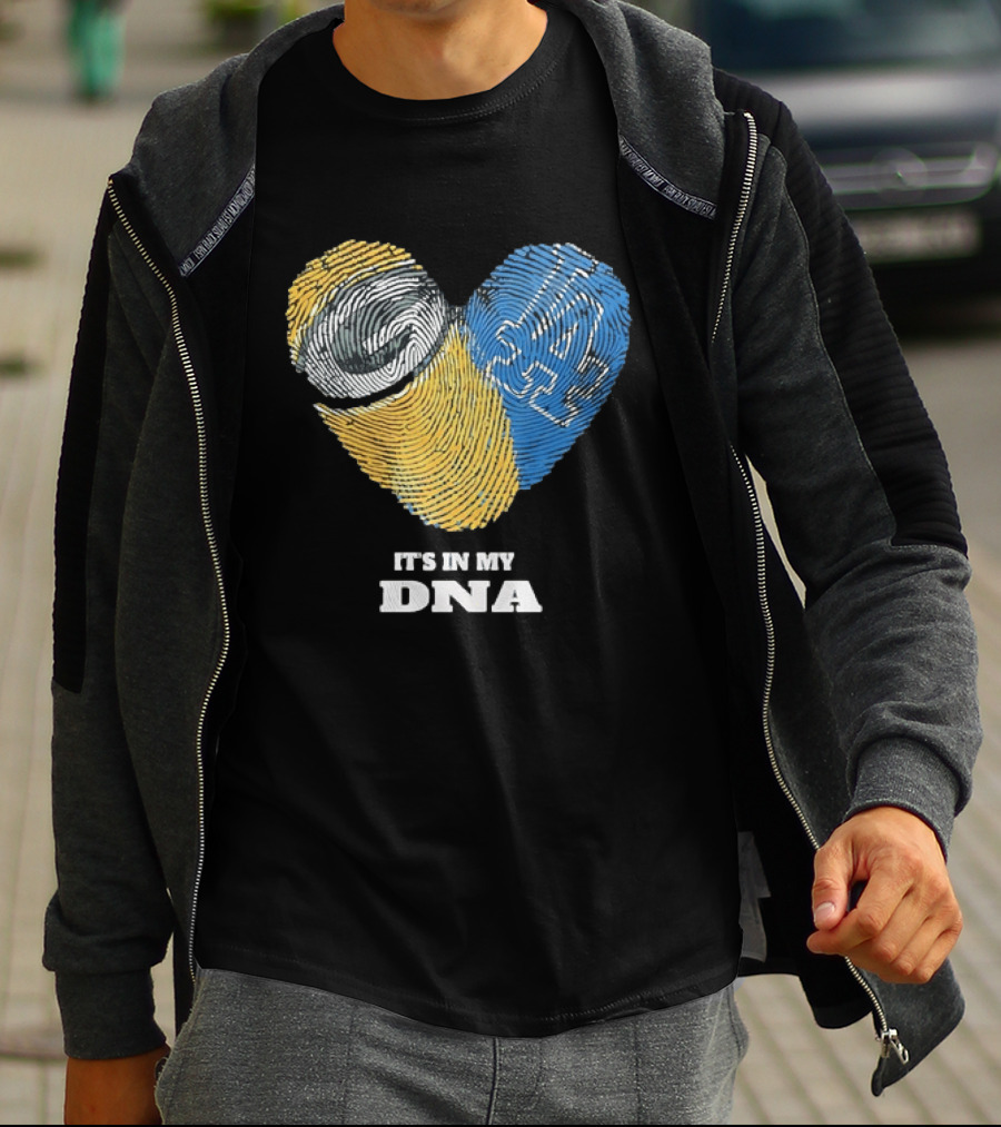 Green Bay Packers Los Angeles Dodgers It's In My DNA Fingerprint Heart T-Shirt