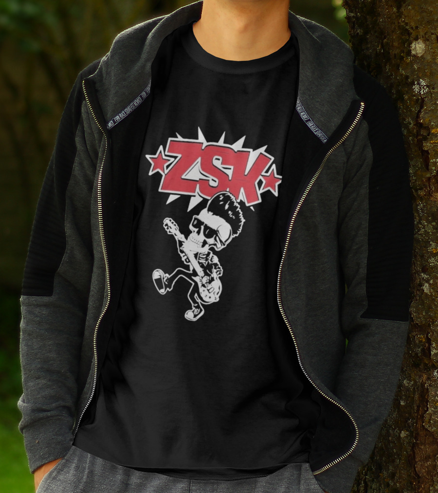 ZSK Die Sind Okay Tour Skeleton Guitar Punk Rock T-Shirt
