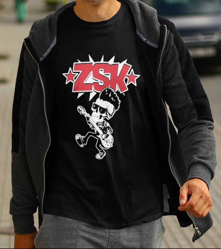 ZSK Die Sind Okay Tour Skeleton Guitar Punk Rock T-Shirt