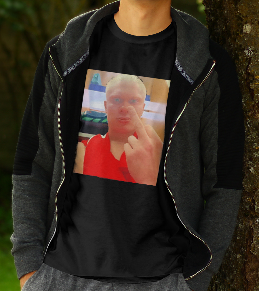 Norway Erling Haaland Middle Finger Selfie T-Shirt