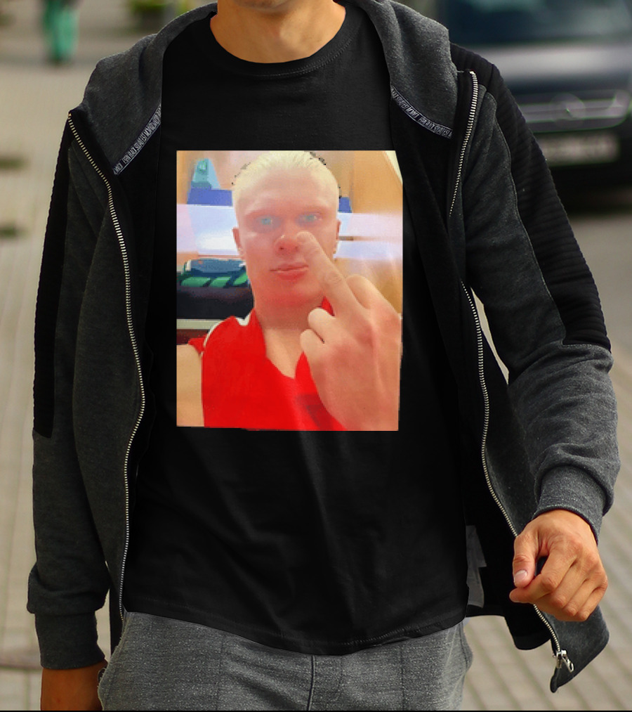 Norway Erling Haaland Middle Finger Selfie T-Shirt