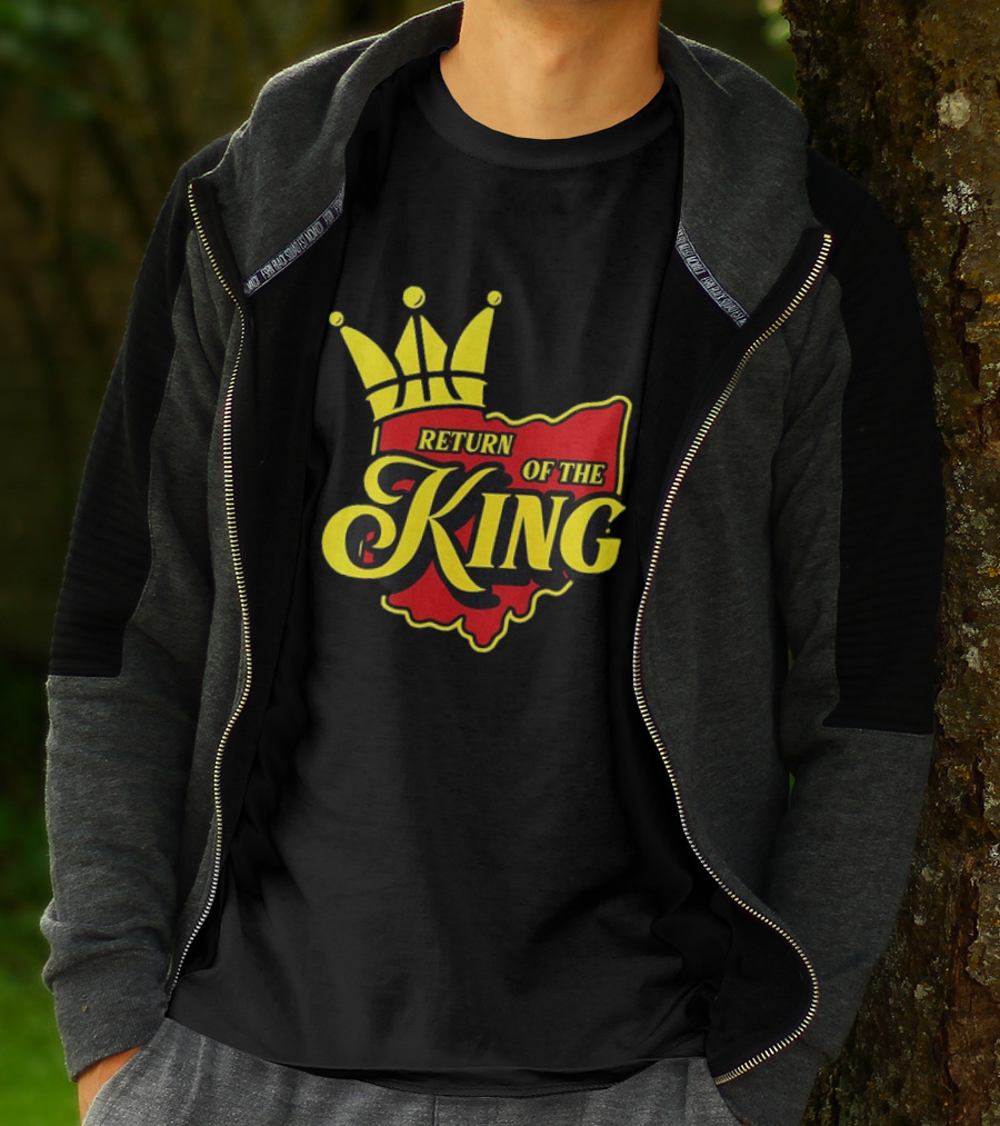 Return Of The King LeBron James Cleveland Cavaliers Basketball Crown Ohio Map T-Shirt