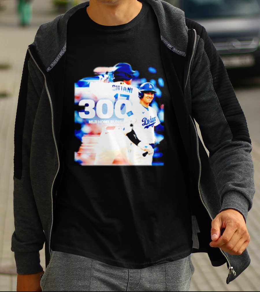 Shohei Ohtani 300 MLB Home Runs Los Angeles Dodgers Milestone Celebration T-Shirt