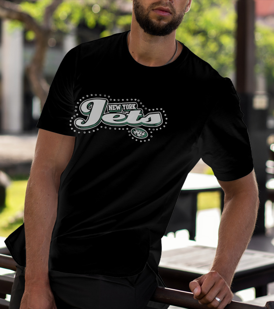 New York Jets Sparkly Rhinestone Bling 2023 T-Shirt