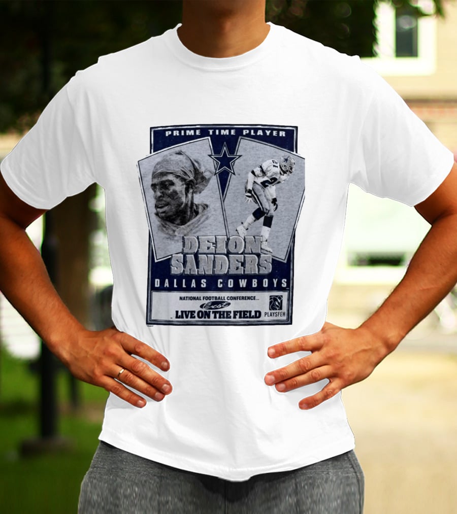 Prime Time Player Deion Sanders Dallas Cowboys Live On The Field T-Shirt