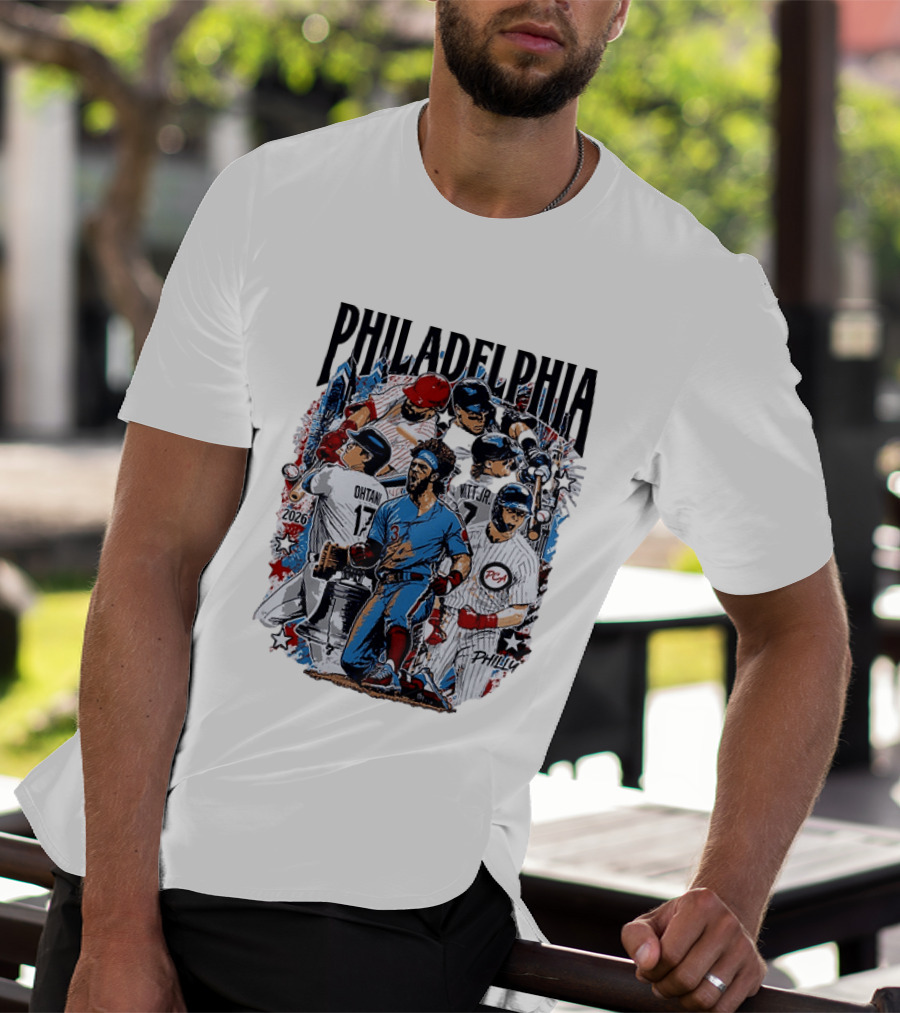 Philadelphia MLB Players All Star 2026 Bryce Harper Tatis Jr Ohtani Philly Sports T-Shirt